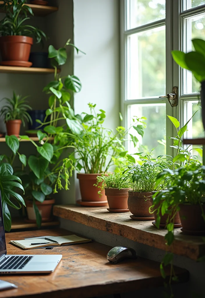 14 Office Decor Ideas for Work to Boost Focus and Comfort - 3. Add Indoor Plants
