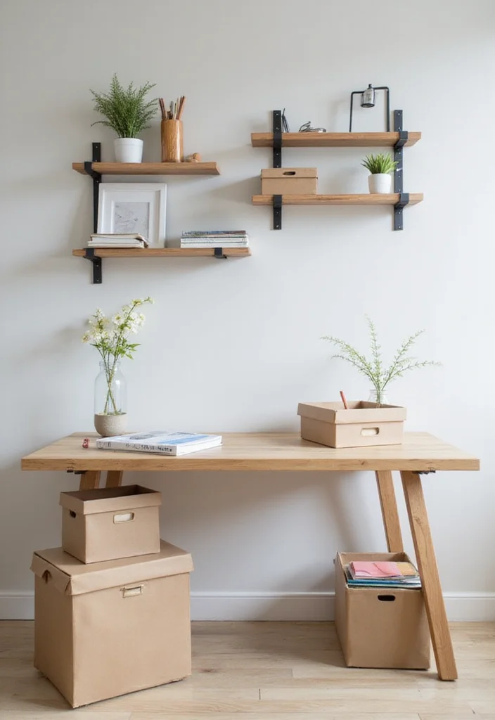 14 Office Decor Ideas for Work to Boost Focus and Comfort - 5. Incorporate Stylish Storage Solutions