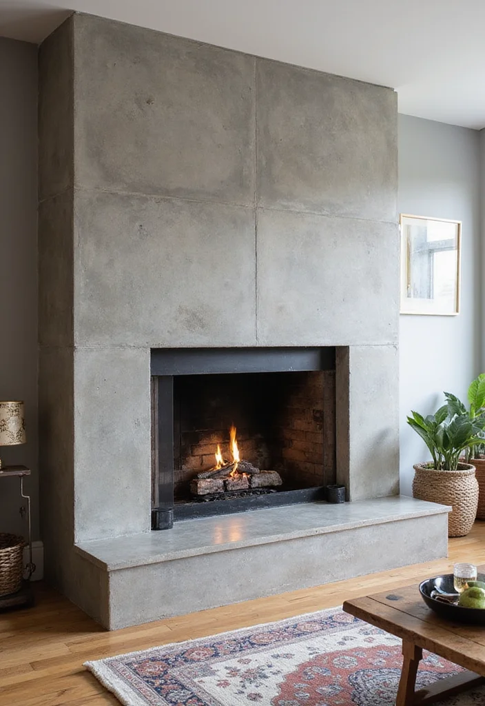 14 Raised Fireplace Hearth Ideas for Function and Classic Style - 11. Industrial Metal Hearth