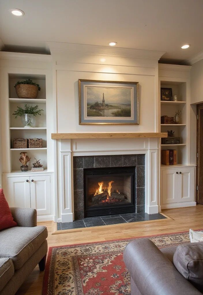 14 Raised Fireplace Hearth Ideas for Function and Classic Style - 14. Multi-Functional Hearth
