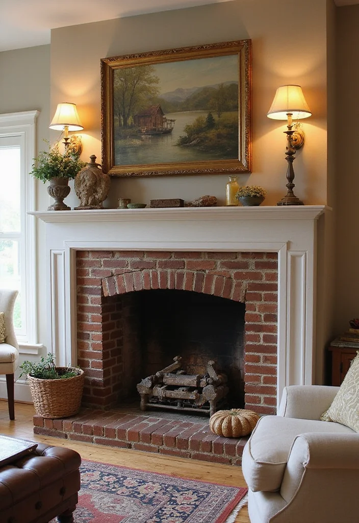 14 Raised Fireplace Hearth Ideas for Function and Classic Style - 5. Cottage-Style Brick Hearth