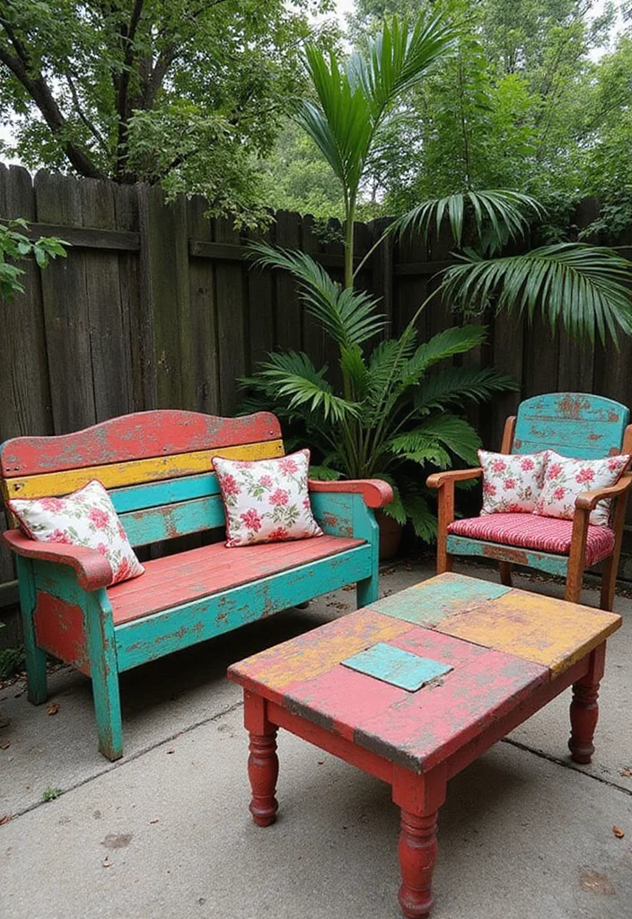 16 Cool Backyard Ideas for Fun Stylish Outdoor Spaces 12 16 Cool Backyard Ideas for Fun Stylish Outdoor Spaces - 2. Upcycled Furniture