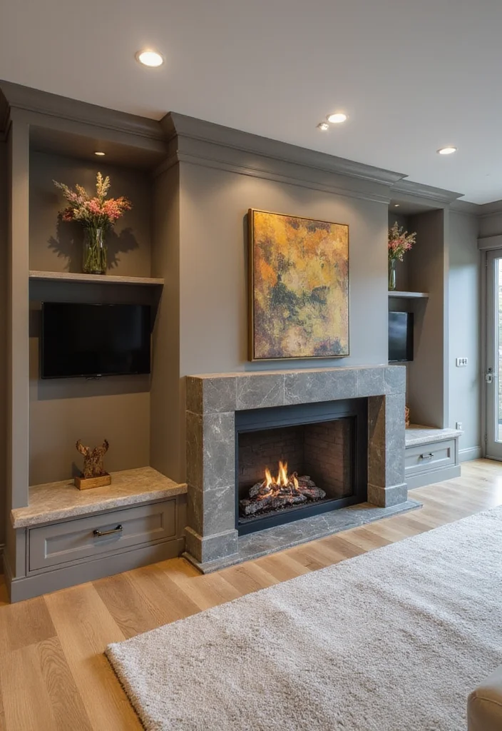 16 Fireplace Surround Ideas for Beautiful Updated Finishes - 12. Dual-Purpose Surrounds