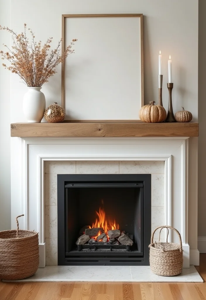 16 Fireplace Surround Ideas for Beautiful Updated Finishes - 16. Seasonal Mantel Decor