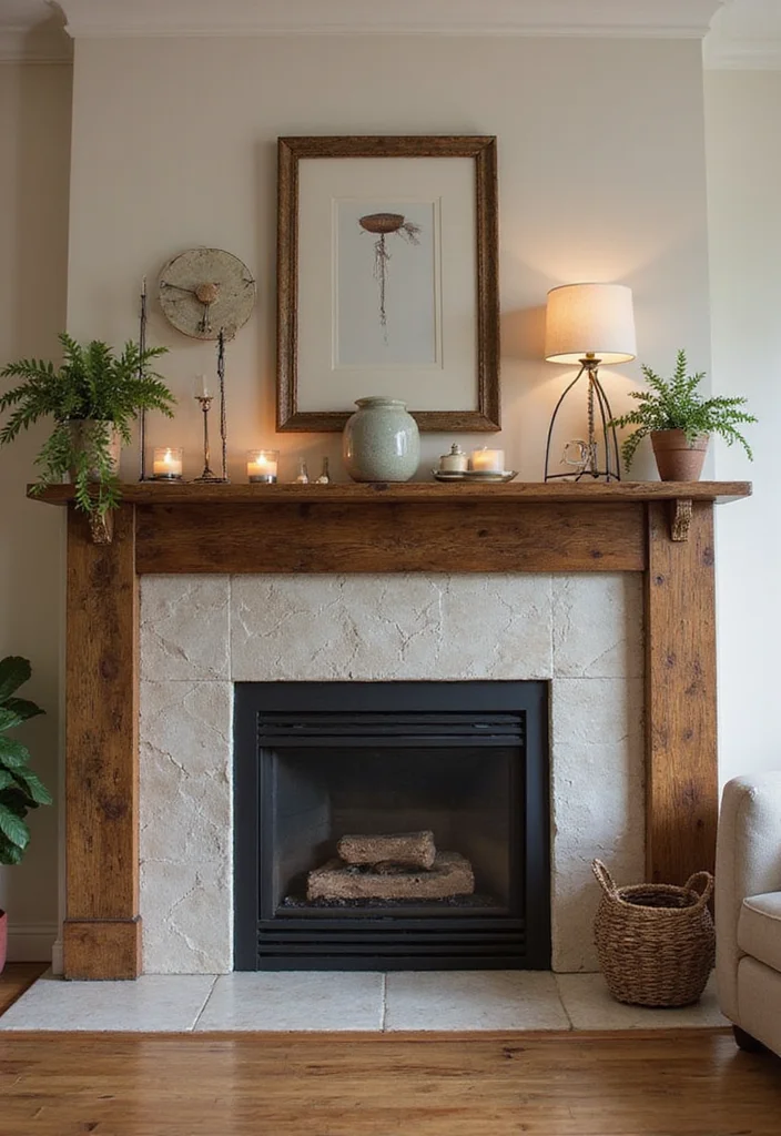 16 Fireplace Surround Ideas for Beautiful Updated Finishes - 2. Rustic Wood Accents