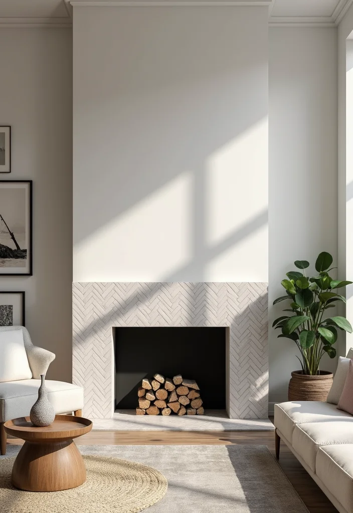 16 Fireplace Surround Ideas for Beautiful Updated Finishes - 4. Elegant Tile Patterns