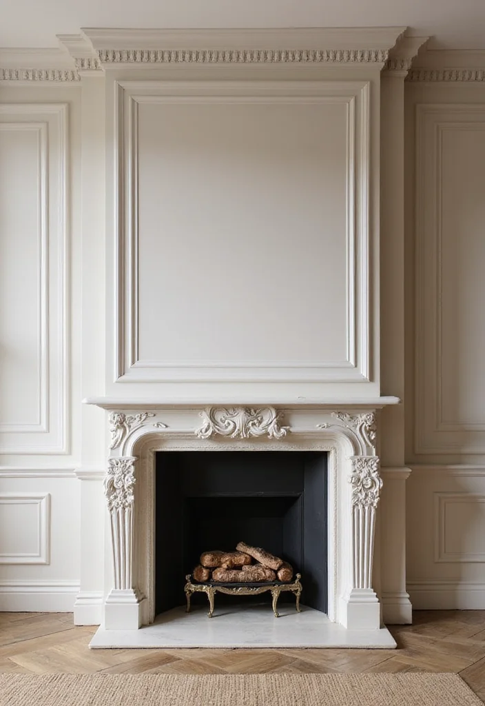 16 Unique Fireplace Ideas for Bold Eye Catching Focal Points 144 16 Unique Fireplace Ideas for Bold Eye Catching Focal Points 14. Elegant Crown Molding