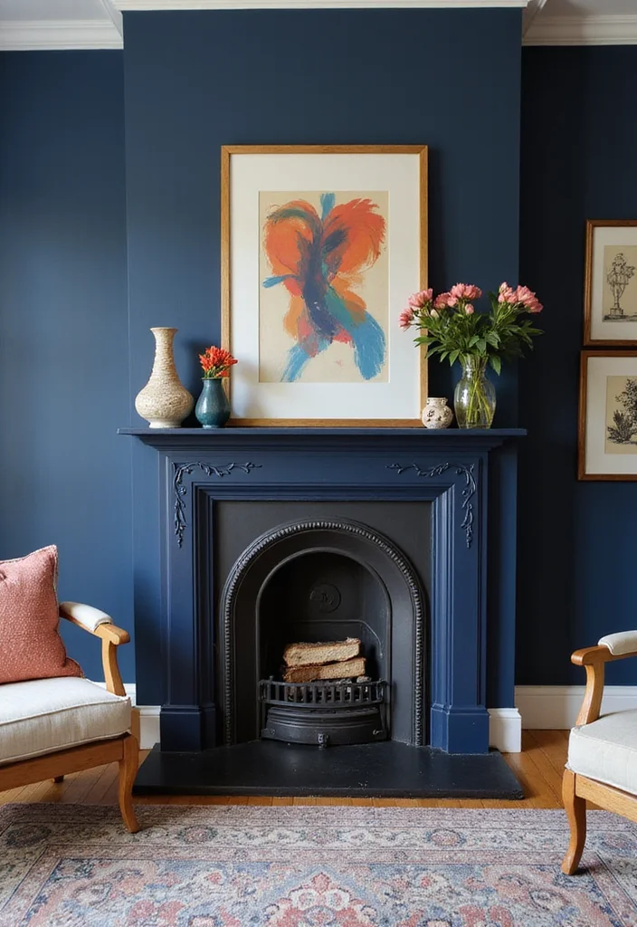 16 Unique Fireplace Ideas for Bold Eye Catching Focal Points 12 16 Unique Fireplace Ideas for Bold Eye Catching Focal Points 2. Bold Painted Surrounds