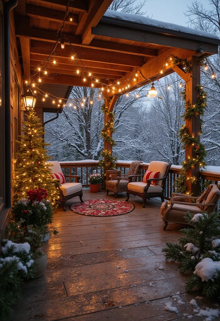 18 Backyard Covered Patio Ideas for Comfortable All Weather Living - 18. Winter Wonderland Patio