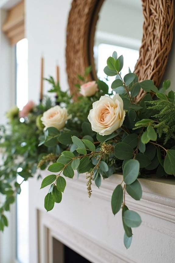 7 Styling Tips to Decorate Your Fireplace Mantel 4 asymmetrical greenery display elements
