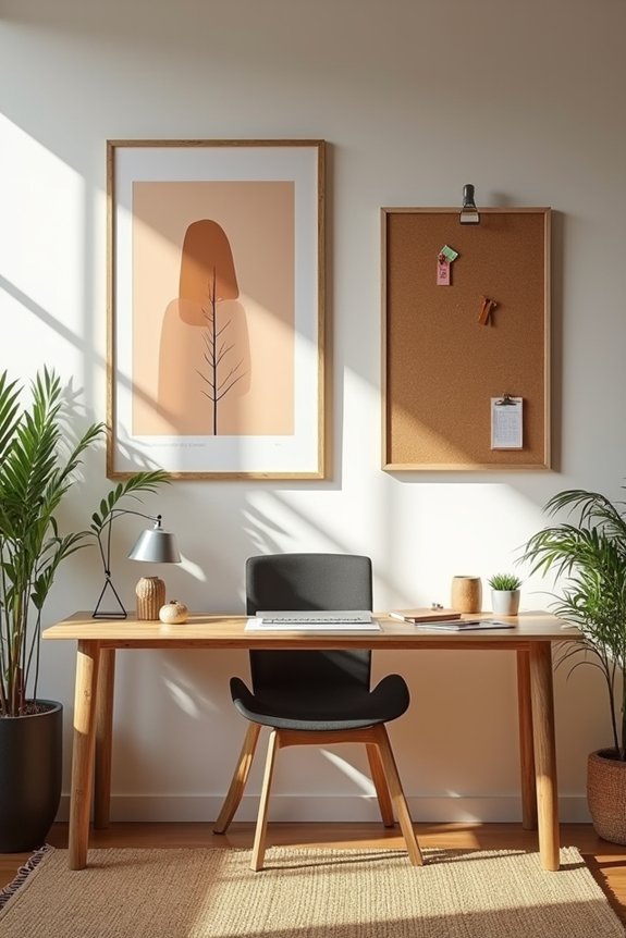 5 Ways to Decorate My Office for Maximum Productivity 3 calming cohesive personal wall art
