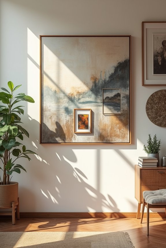 10 Ways to Decorate a Blank Wall 2 canvas frames mixed media story