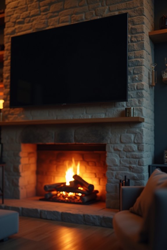 Will a Fireplace Damage Your TV? 6 full motion mount reduces neck strain