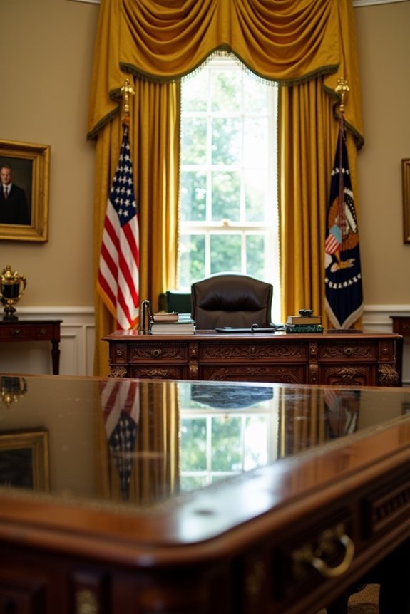 7 Design Elements That Define the Oval Office Aesthetic 2 gold trim amplifies formal space