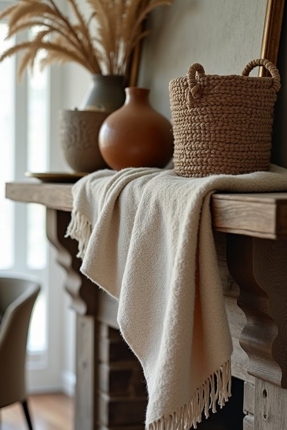7 Styling Tips to Decorate Your Fireplace Mantel 2 layer textures for visual depth deeper richness