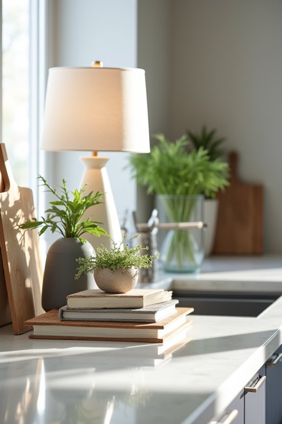 10 Ways to Decorate Kitchen Counters Like a Designer 2 layered heights with matching hues xibjx