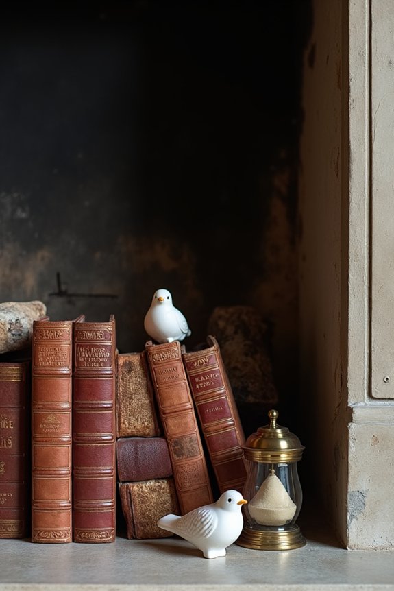 10 Ways to Decorate a Fireplace Without a Mantle 9 layered mantel with varied heights