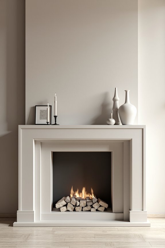 10 Ways to Decorate a Fireplace Without a Mantle 7 one color palette cohesive accents