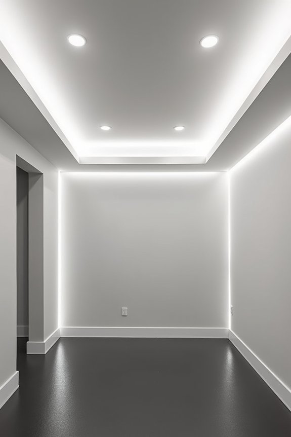 How to Decorate Your Basement 4 painted ceiling lengthens space illusion