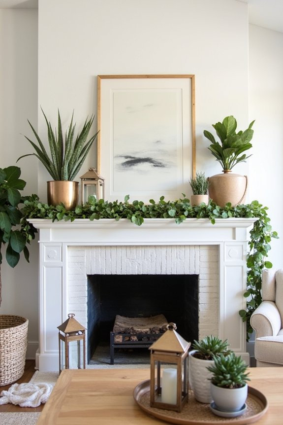 How Does Joanna Gaines Decorate Fireplace Mantels? 8 seasonal mantel refresh with greenery
