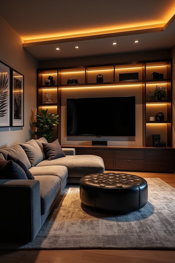 How to Decorate Your Basement 13 sturdy low profile rounded coffee table with storage