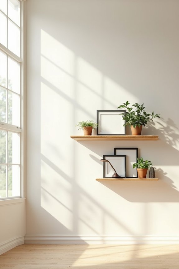 10 Ways to Decorate a Blank Wall 4 varying heights mixed textures personal keepsakes
